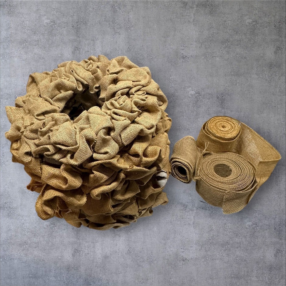 Burlap Wreath Crafting Large Lot of Supplies